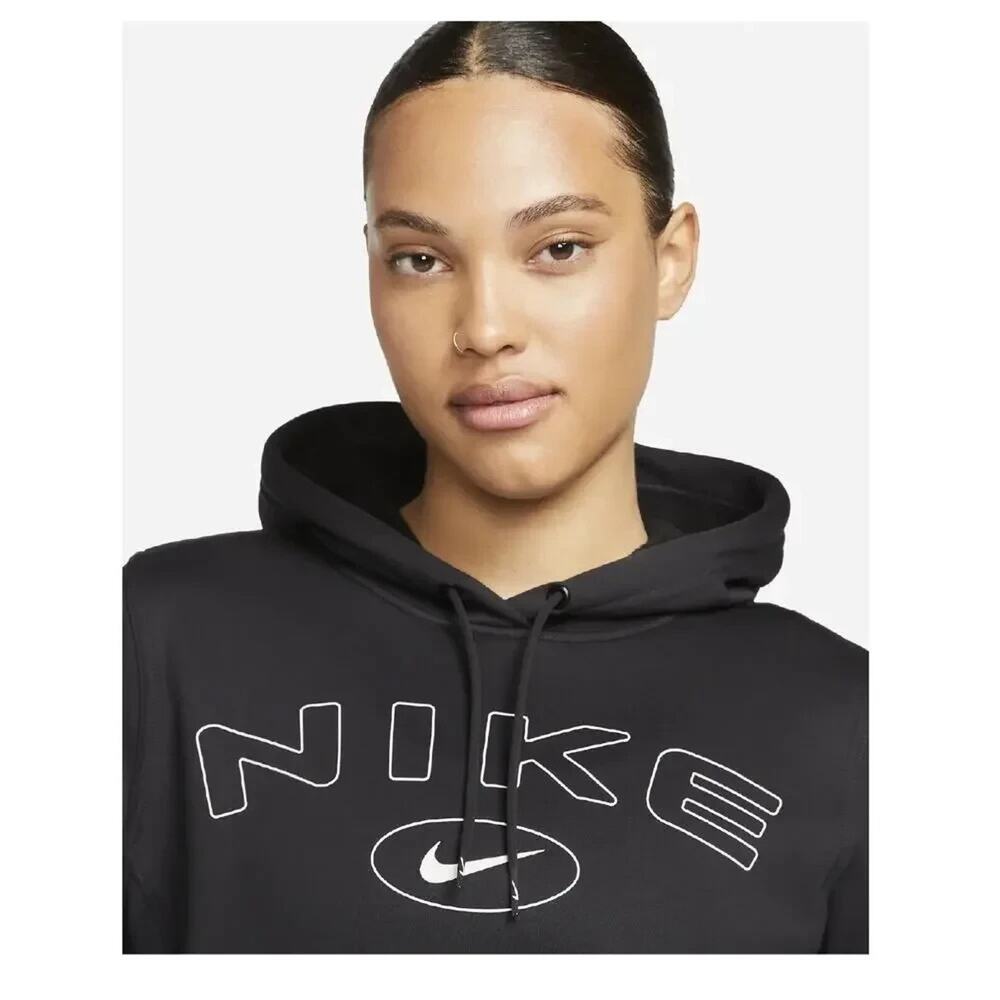 Nike Women's One Therma-FIT Graphic Hoodie Black/Lt Iron Ore, Small - Women's At - Picture 3 of 7